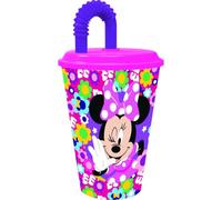 Tataway Vaso Minnie Bold Florals de 430 ml con pajita: cómodo, seguro y decorado con una Minnie moderna y floral, perfecta para que cada sorbo sea especial