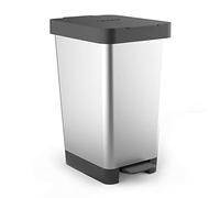 Tatay Cubo de pedal Smart 1021301 - 25 l, polipropileno, retráctil, libre de BPA, gris metalizado