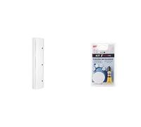 Tatay 4480002 - Armario Auxiliar De Baño Vertical Con 3 Puertas Y 5 Repisas, Plástico Polipropileno + 4489901 - Kit De Adhesivo + Bases Para Fijación Sin Taladro De Armarios De Baño
