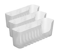 Tatay 4520202 - Gran cesta organizadora de ducha con ventosas, capacidad para 2.5 kg, Plástico Polipropileno, Color glacé, 30 x 9.5 x 11cm (Paquete de 3)