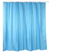 TATAY 5520200 - Cortina de Ducha o bañera de Polyester, Incluye Anillas, Azul, 220 x 200 cm