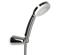 TATAY Alcachofa Ducha Calma con Soporte y Manguera 1.5M, 10 cm de Diámetro, de ABS, 5 posiciones, Sistema de Ahorro de Agua y Antical, Cromado