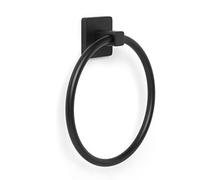 TATAY Aro toallero Nero – Acero inoxidable y zamak, fijación con tornillos y Glu Fix, Negro