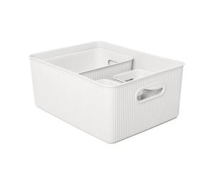 TATAY Baobab - Set de 4 Cajas Organizadoras Grandes Plástico PP05. Blanco Pergamon