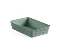 Tatay Caja Organizadora A5 Bohol | Cesta Almacenaje Plastico | Diseño Minimalista Funcional | Orden Hogar y Oficina | Plástico Reciclado Libre de BPA | 17x26x5,5 cm, Verde