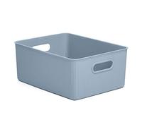 Tatay Cesta Almacenaje Plastico 15 L Baobab | Caja Organizadora | Asas Integradas | Diseño Compacto y Versátil | Plástico Libre de BPA | 29,4x38,5x16 cm, Azul