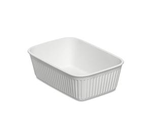 Tatay Caja Organizadora Baobab Libre de BPA Cesta Almacenaje Plástico | Caja Organizadora | Medidas 11,3x17x5,6 cm | Plástico Reciclado | Orden Hogar y Oficina | Diseño Elegante Funcional, Blanco