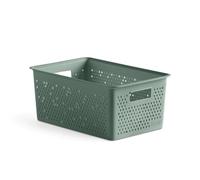 Tatay Cesta Almacenaje Plastico 4 L Bohol | Caja Organizadora | Ventilación Óptima | Sistema Modular Apilable | Asas Integradas | Plástico Reciclado Libre BPA | 17,5x27x11,5 cm, Verde