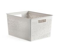 Plásticos Tatay Cesta de almacenaje Bohol 20 L apilable, reciclado sin BPA, blanco 30x39x21,5 cm