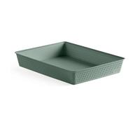 Tatay Caja Organizadora A4 Bohol | Cesta Almacenaje Plastico | Diseño Minimalista Funcional | Orden Hogar y Oficina | Plástico Reciclado Libre de BPA | 26,5x35x5,5 cm, Verde