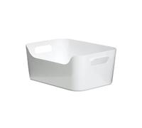 Tatay Cesta Almacenaje Plastico 3,5 L Basic | Caja Organizadora | Asas Integradas | Diseño Minimalista | Plástico Resistente Libre BPA | 24,5x17x10,5 cm, Blanco