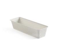 Tatay Caja Organizadora Slim Bohol | Cesta Almacenaje Plastico | Diseño Minimalista Funcional | Orden Hogar y Oficina | Plástico Reciclado Libre de BPA | 8,5x26x5,5 cm, Blanco