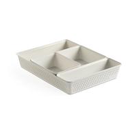 Tatay Cajas Organizadoras Bohol | Set de 4: A6 + A5 + A4 + Slim | Cestas Almacenaje Plastico | Diseño Minimalista Funcional | Orden Hogar y Oficina | Plástico Reciclado Libre de BPA, Blanco