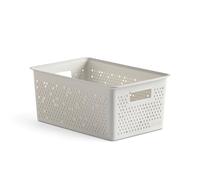 Tatay Cesta Almacenaje Plastico 4 L Bohol | Caja Organizadora | Ventilación Óptima | Sistema Modular Apilable | Asas Integradas | Plástico Reciclado Libre BPA | 17,5x27x11,5 cm, Blanco