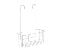 TATAY Colgador Ducha 100% Inoxidable | Resiste Humedad y Corrosión | Fácil Montaje Sin Taladro | Diseño Moderno | Cesta Ducha Colgar con Drenaje Eficiente | Fácil Limpieza | 28 x 12,5 x 39 cm - Blanco