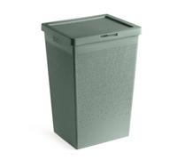 TATAY Cesta Ropa Sucia 60L Bohol | Diseño Minimalista | Tapa Abatible, Asas Laterales | Ventilación Óptima | Plástico 100% Reciclado Libre de BPA | 42,5x33,5x60 cm, Verde