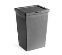 TATAY Cesta Ropa Sucia 60L Bohol | Diseño Minimalista | Tapa Abatible, Asas Laterales | Ventilación Óptima | Plástico 100% Reciclado Libre de BPA | 42,5x33,5x60 cm, Gris