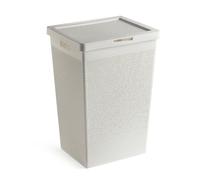 TATAY Cesta de ropa sucia Bohol 60 L – Tapa abatible, asas laterales, ventilación – Blanco