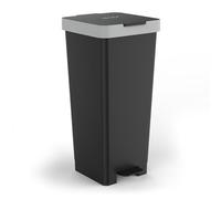 Tatay Cubo de Basura Cocina con Pedal Smart 40L | Diseño Compacto y Funcional | Uso Interior y Exterior | Apto para Bolsas de 30L a 50L | Plástico Resistente Libre de BPA | 33x31x67cm, Negro
