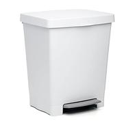 Plásticos Tatay SA Cubo de basura Cubik 21L con pedal, acabado mate, libre de BPA, blanco