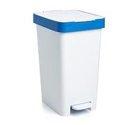 Tatay Cubo de Basura Smart 26x36x47 cm Apertura con Pedal Libre de BPA | Cubo Basura | Capacidad 25 L | Plástico Reciclado | Diseño Compacto | Apto Bolsas de 30L | Uso Interior y Exterior, Blanco
