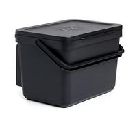 Tatay Cubo Organico Smart 6L | Cubo de Basura Cocina con Soporte y Tornillos Incluidos | Diseño Compacto y Funcional | Materiales 100% Reciclados | 26,5x20,5x18,5 cm, Color Negro