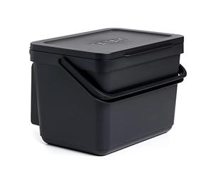 Tatay Cubo de Basura Smart Diseño Compacto Y Tornillos Incluidos | Cubo Basura | Capacidad 6 L | Medidas 26,5x20,5x18,5 cm | Materiales 100% Reciclados | Cocina con Soporte, Negro