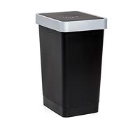Tatay Cubo de Basura Smart Libre de BPA Uso Interior y Exterior | Cubo Basura | Capacidad 25 L | Medidas 26x34x47 cm | Diseño Compacto | Apto Bolsas de 30L | Uso Interior y Exterior, Negro