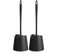 Tatay Escobilla de Baño WC Estandar, de Polipropileno, Cepillo Negro, Libre de BPA, Fabricado en España, Color Negro, Medidas 12 x 12 x 38 cm (Paquete de 2)