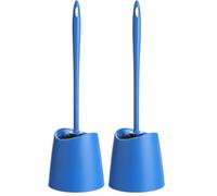TATAY Escobilla WC | Materiales Resistentes | Diseño Moderno | Cepillo Fijo y Duradero para Buena Higiene | Escobillas de Baño | Fabricada en España | 12 x 12 x 38 cm - Azul (Paquete de 2)