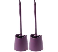 TATAY Escobilla WC | Materiales Resistentes | Diseño Moderno | Cepillo Fijo y Duradero para Buena Higiene | Escobillas de Baño | Fabricada en España | 12 x 12 x 38 cm - Morado (Paquete de 2)