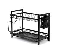 Tatay Escurridor de Platos con Bandeja, de Metal, Libre de BPA, con Compartimento para Platos y Cubiertos, Medidas 34 x 48.5 x 24.5 cm