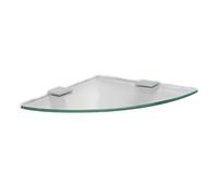 TATAY 6060900 - Colección Ice, Estante de baño rinconero de Aluminio y Vidrio Pulido, 25 x 1.4 x 25 cm