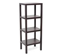 TATAY Estanteria Baño de 4 Alturas | Resistencia a la Humedad | Incluye Fijación con Tornillos y Compatible con Sistema Quick Fix | Ideal Interior y Exterior | Peso hasta 40kg - Modelo Lombok - Marron