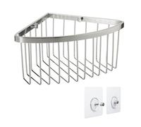 Tatay Estante de Ducha Sin Taladro Rinconera | Incluye Sitema de Fijación (Quick Fix) | Resistencia de hasta 5kg | Aluminio 100% Inoxidable | Cesta Ducha para Ordenación - 20 x 11,5 x 20 cm - Cromado