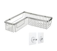 Tatay Estante de Ducha Sin Taladro Reclangular Rinconero | Incluye Sitema de Fijación (Quick Fix) | Resiste hasta 5kg | Aluminio 100% Inoxidable | Cesta Ducha Organizador - 30 x 8,5 x 30 cm - Cromado