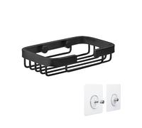 Tatay Estante de Ducha Sin Taladro Rectangular | Incluye Sitema de Fijación (Quick Fix) | Resistencia de hasta 5kg | Aluminio 100% Inoxidable | Cesta Ducha para Ordenación - 9 x 3,2 x 14 cm - Negro