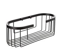 Tatay Estanteria Ducha Aluminio Ovalado | Incluye Tornillos | Compatible Sistema Sin Taladro (Quick Fix) | Resistencia Humedad | Moderno | Fácil Drenaje | 12 x 11,5 x 30 cm - Modelo Aluminium - Negro