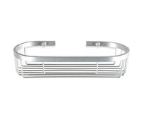 Tatay Estanteria Ducha Aluminio Ovalado | Incluye Tornillos | Compatible Sistema Sin Taladro (Quick Fix) | Resiste Humedad y Corrosión | Diseño Moderno | Fácil Drenaje | 12 x 6,5 x 29 cm - Modelo Ice