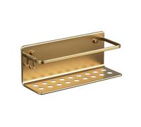 Tatay Estanteria Ducha Sin Taladro Rectangular Aluminio | Incluye Tornillos y Sistema Fijación Quick Fix | Resistencia Humedad | Moderno | Fácil Drenaje | 12 x 10 x 30 cm - Modelo Serenity - Oro