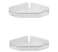 Tatay Pack 2 Estanteria Ducha Sin Taladro Esquina Aluminio | Incluye Tornillos y Sistema Fijación Quick Fix | Resiste Humedad | Fácil Drenaje | 20 x 5,5 x 20 cm - Modelo Serenity - Blanco Ártico
