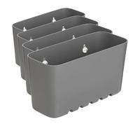 Tatay Estanteria Ducha Sin Taladro Rectangular | Incluye Ventosas | Soporta 1,5 kg | Polipropileno Resiste Humedad | Medida Pequeña | 20 x 8,5 x 11 cm - Modelo Standard - Gris (Paquete de 4)