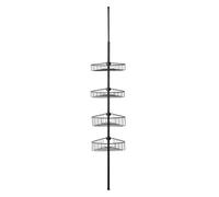 Tatay Estanteria Telescopica Baño 4 Cestillos | Aluminio Resiste Humedad y Corrosión | Sistema Fijación a Presión | Soporta 40kg | Estantería Telescópica Ducha Ajustable - 35,5 x 21,5 x 27 cm - Negro