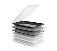 TATAY Fresh 24 - Lote de 6 Recipientes Porta Embutidos y Alimentos. Blanco Negro