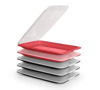 TATAY Fresh - Set de 5 Recipientes Porta Embutidos y Alimentos. Negro y Burdeos