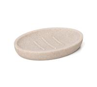 TATAY Jabonera de Baño Bora, de Poliresina, Libre de BPA, Color Beige, Medidas 13 x 9 x 1.9 cm