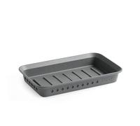 Tatay Jabonera para el baño Bohol, de Polipropileno, Libre de BPA, Plástico 100% Reciclado, Gris Antracita. Medidas: 14 x 8,5 x 2 cm