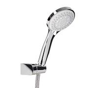 TATAY Kit Alcachofa Ducha Malmo con Soporte y Manuera 1.5M, 10 cm de Diámetro, de ABS, 3 posiciones, Sistema de Ahorro de Agua y Antical. Cromado