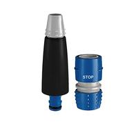 Tatay Kit de Boquilla (Boquilla + Conector STOP) Top line para Mangueras de 1/2" (12.5mm), 5/8" (15mm), 2 Posiciones, Conector Rápido Universal, Fácil Instalación,Protección Solar, Azul