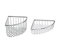 Tatay Krom Cesta Organizadora De Ducha Rinconera De Acero Inoxidable, Soporta Hasta 5 Kg, 20 X 13.5 X 20 Cm + Krom-Cesta De Almacenamiento Esquinera, 270 X 205 X 50 Cm, Metal, Plateado, Talla Única